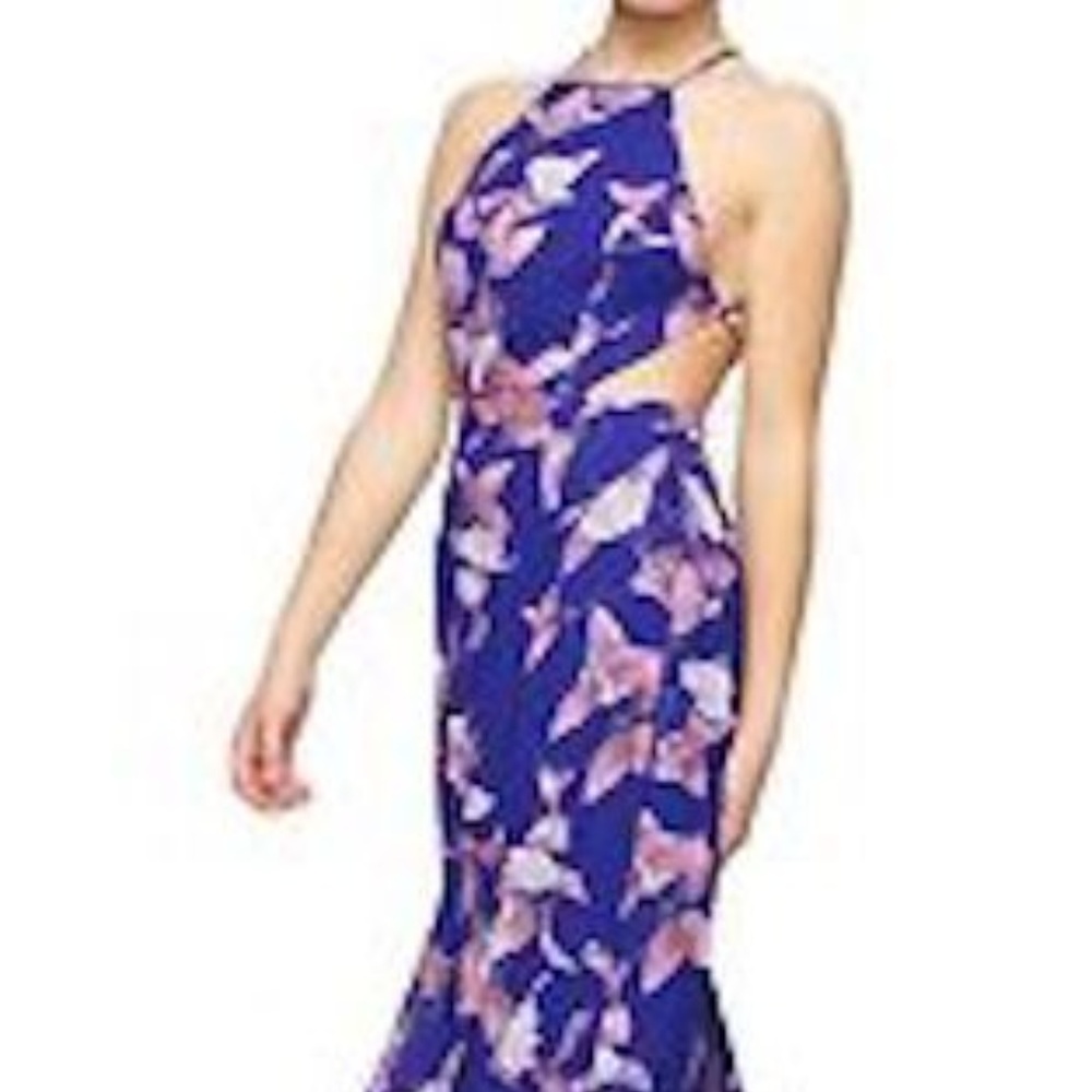 FAME AND PARTNERS DRESS FLORAL PRINT BACK OPEN